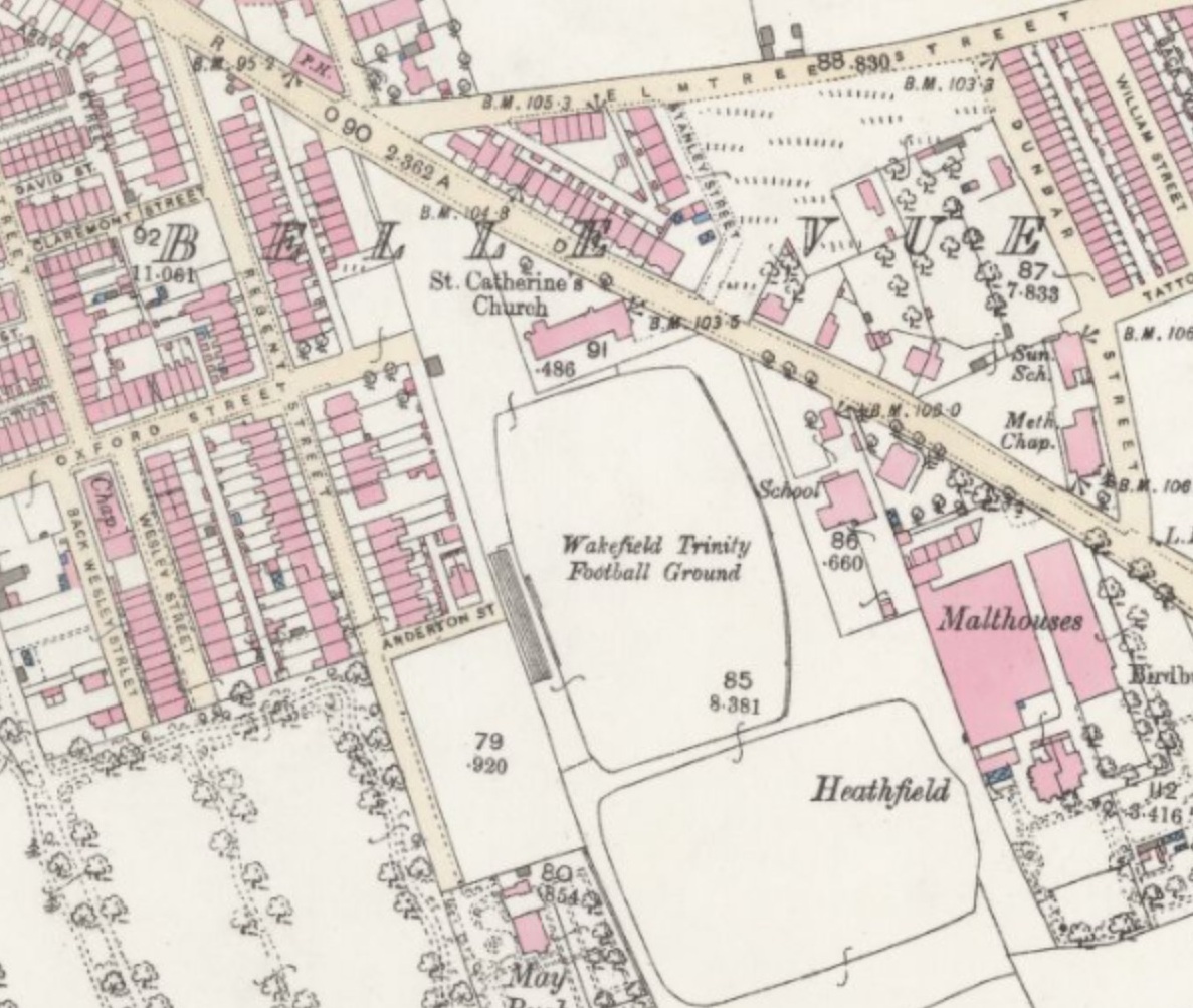 Wakefield - Belle Vue : Map credit National Library of Scotland